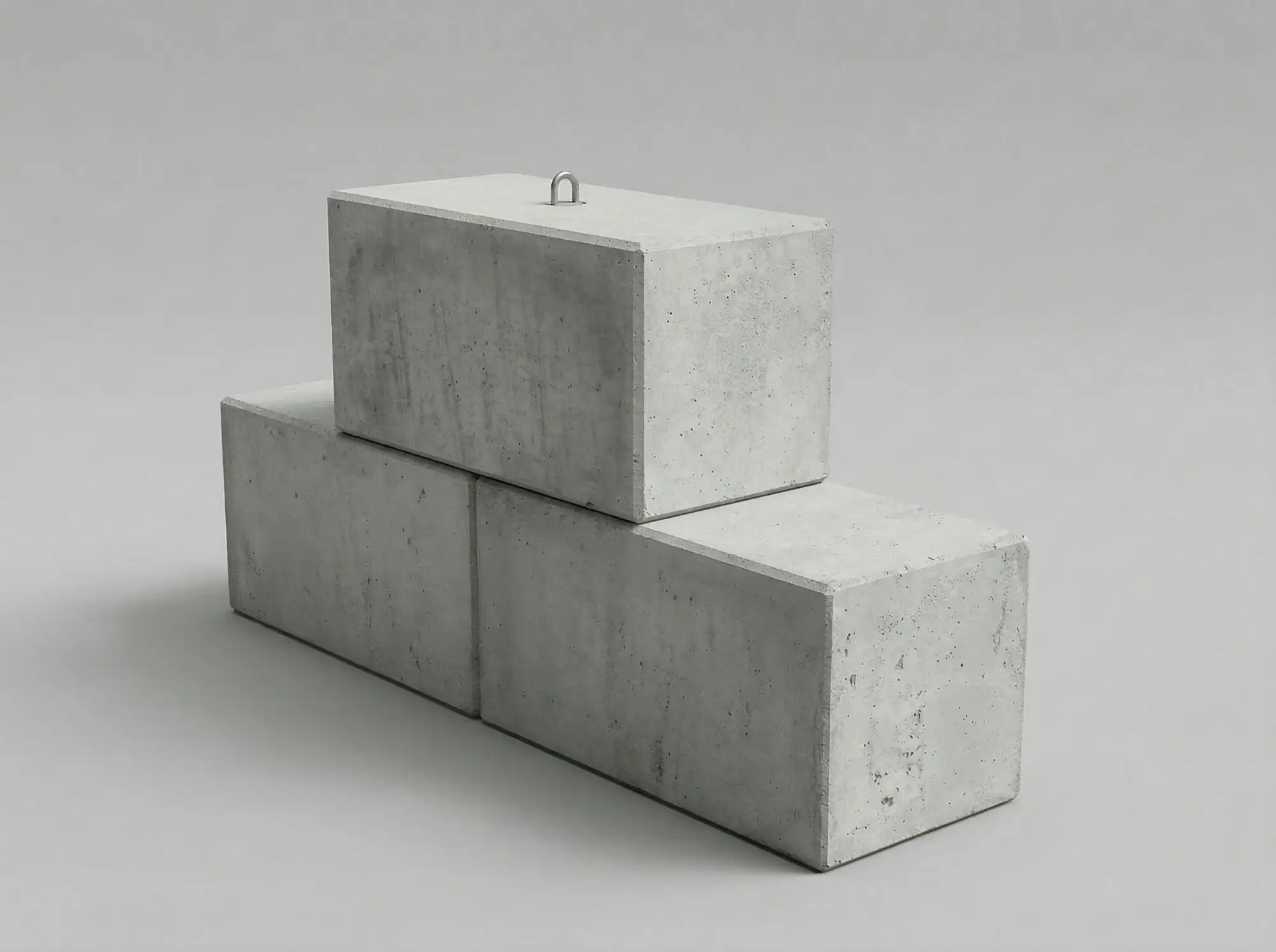 Precast Concrete Flat Top Blocks stacked — material bay and partition application