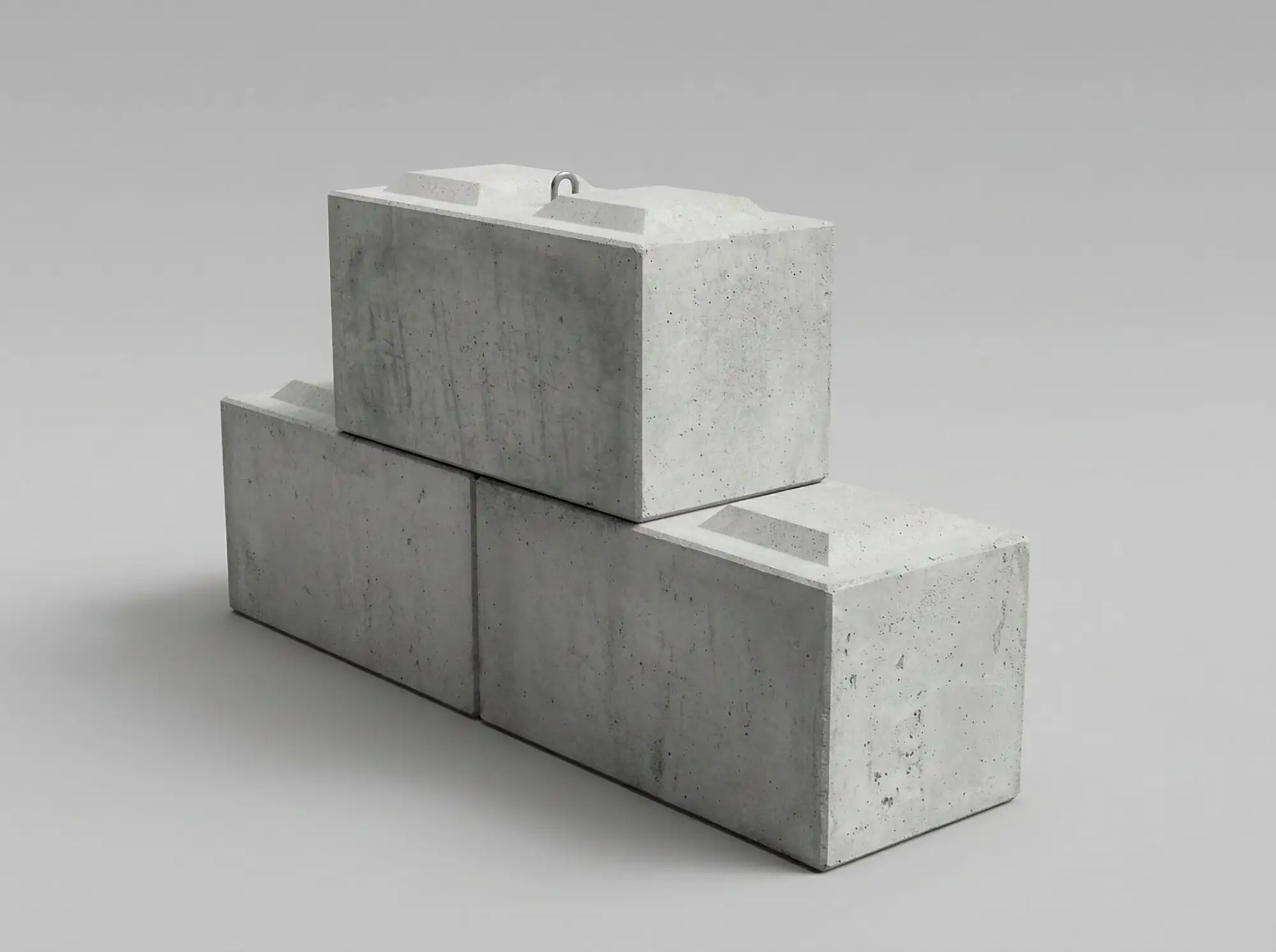Precast Concrete LEGO Blocks stacked — site hoarding and retaining wall application