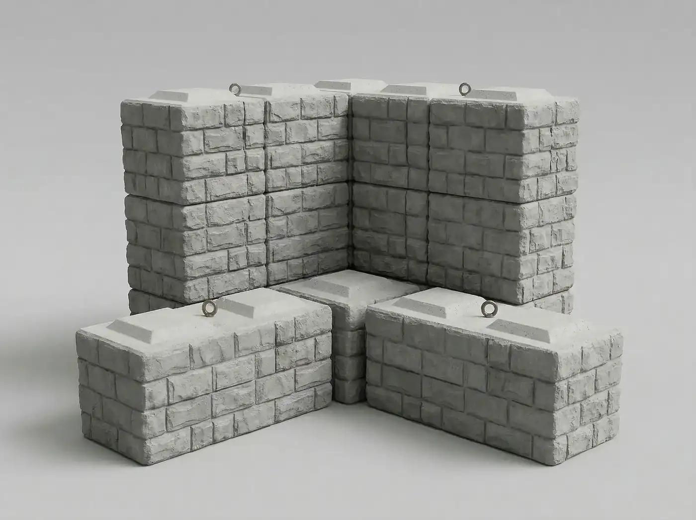 Stone Face LEGO Block — decorative textured finish on interlocking precast block